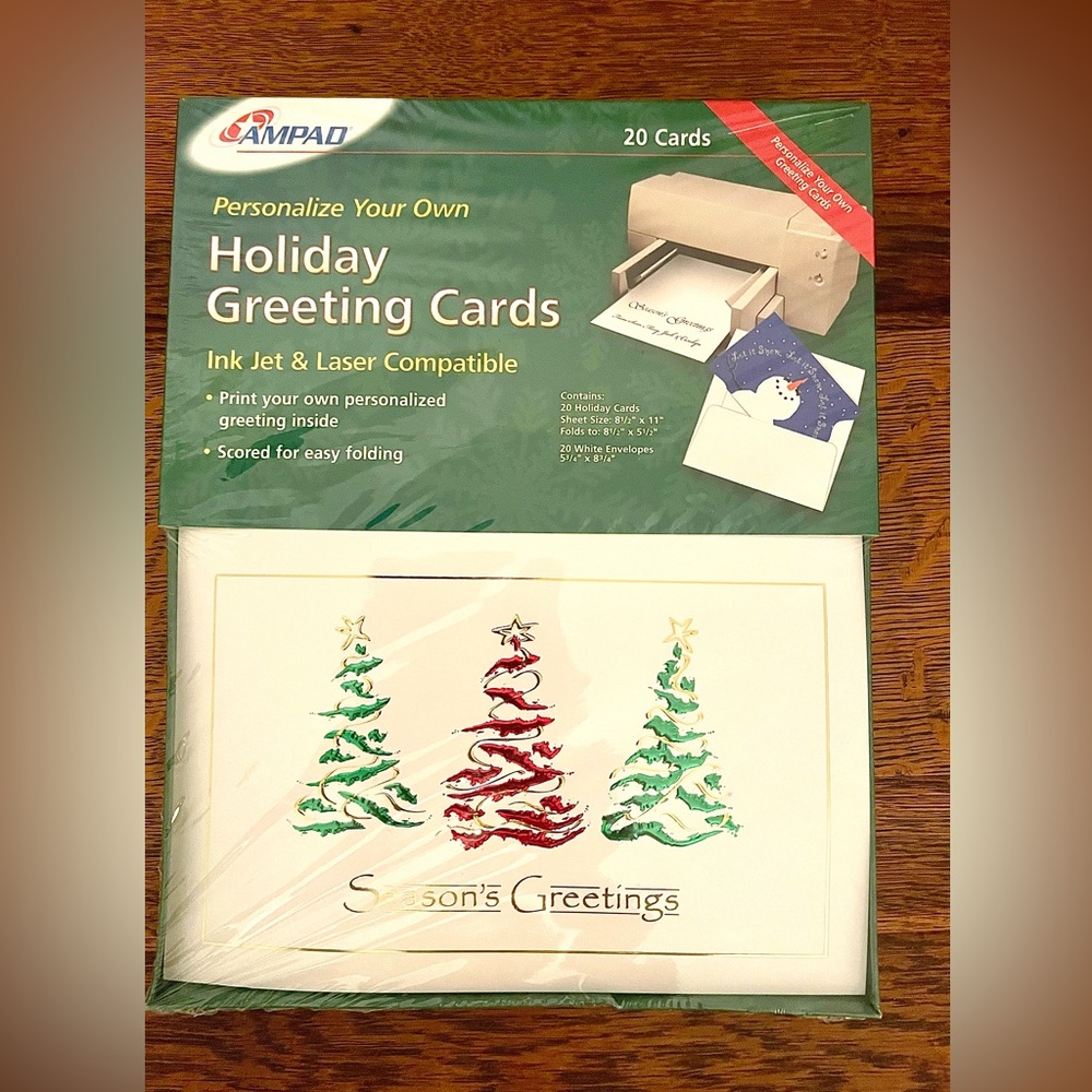 Holiday Greeting Cards - Festive Red and Green Design